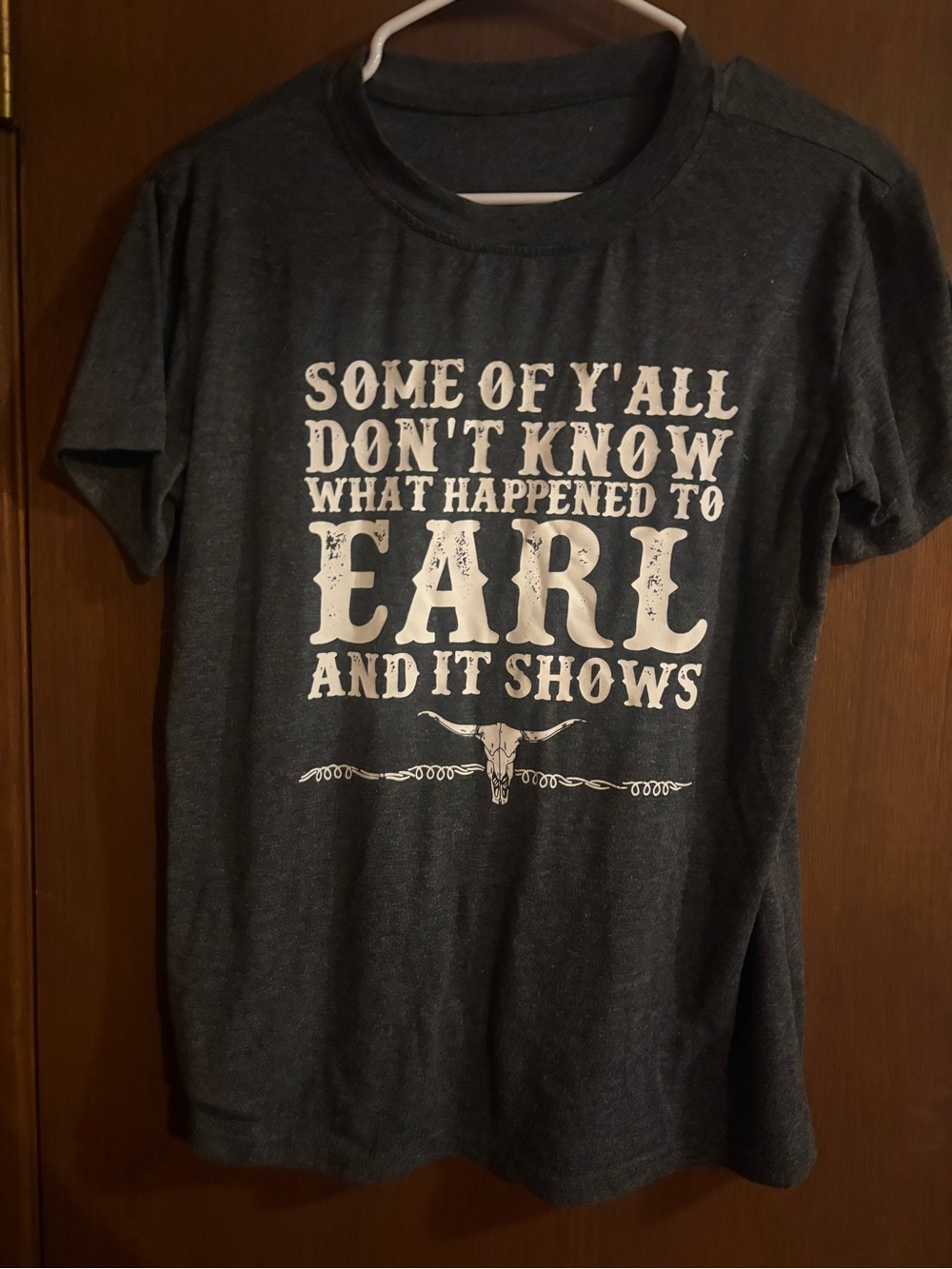Dark Gray 'Earl' Graphic Tee Country Song Reference - Unbranded